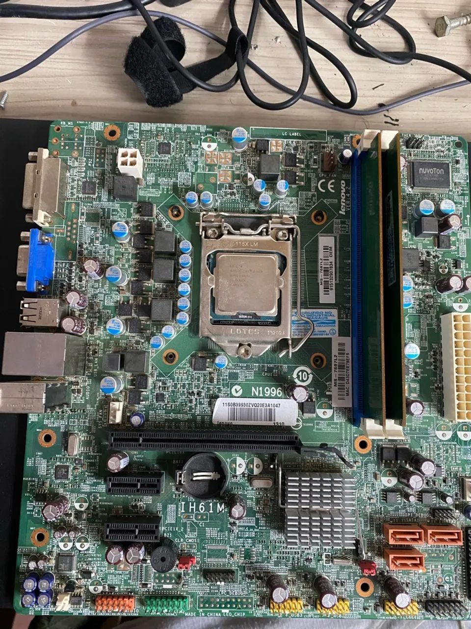 Placa mãe ih61m 8gb ram i5