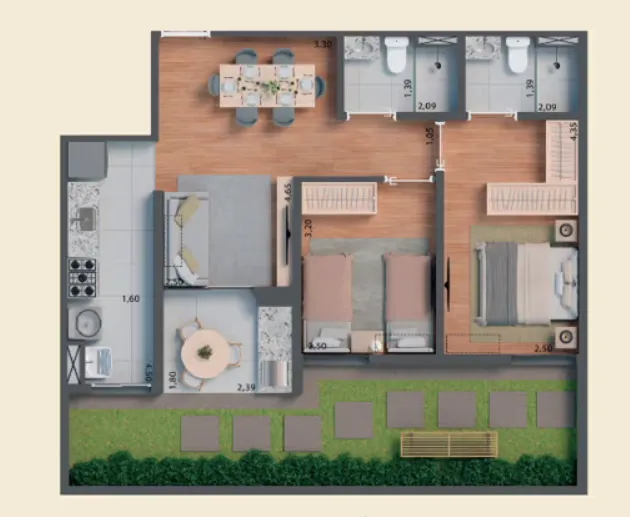 PLANTA 58m²