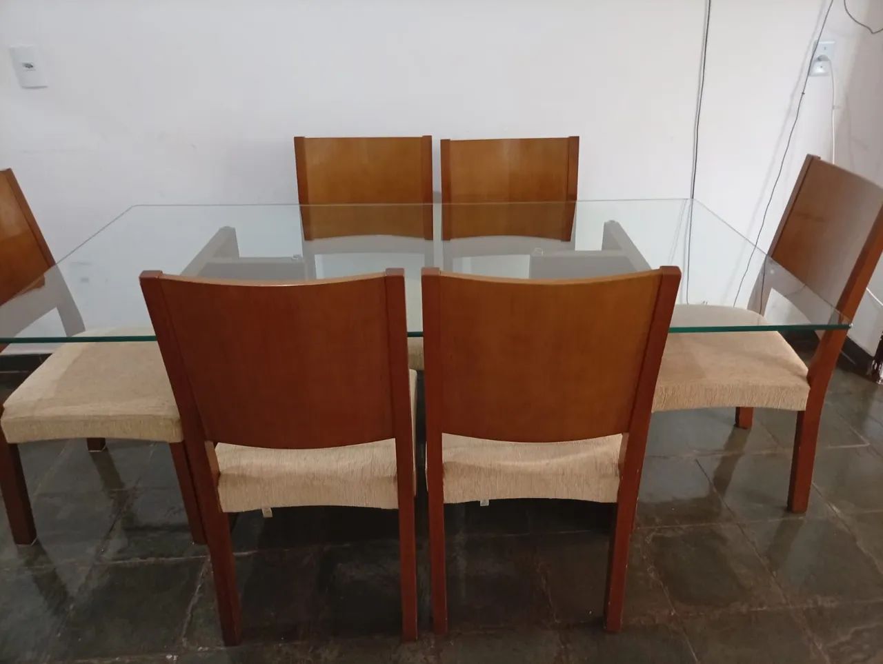 Mesa de Vidro 1,80m com 6 Cadeiras - Completa e Espaçosa - Foto 5