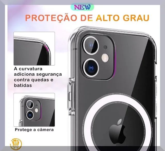 Capa anti impacto para iphone 12 e modelos pro com magsafe  - Foto 3
