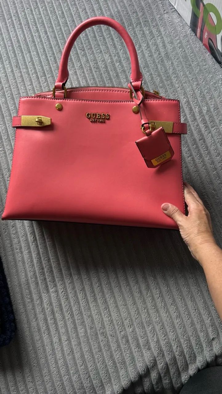 Bolsa GUESS Original Rosa-Coral | Pouco Usada