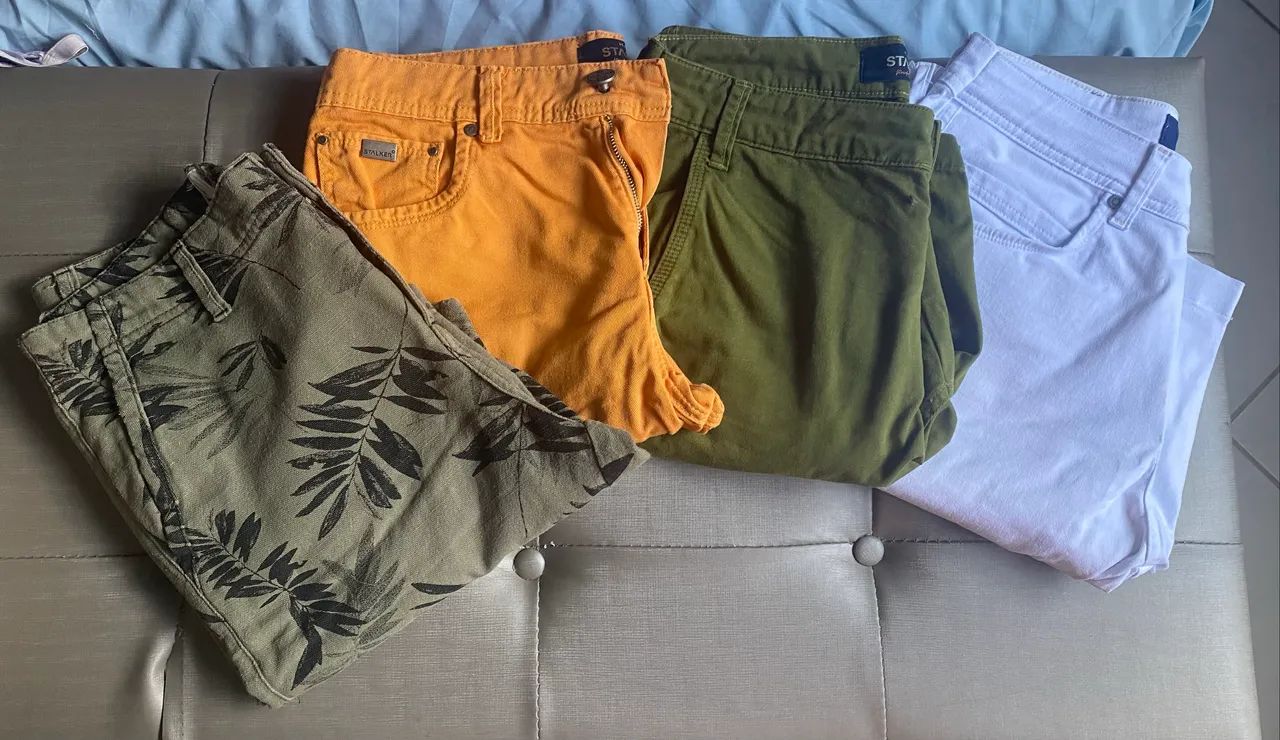 4 Bermudas (seminovas) duas 36 e duas 38 marca Stalker 