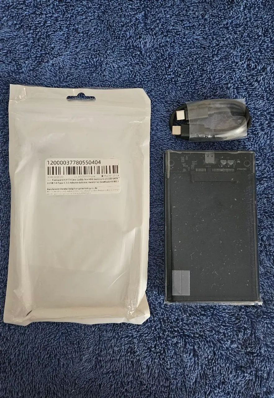 Case em acrílico transparente USB-C 3.1 para HD de notebook  - Foto 2