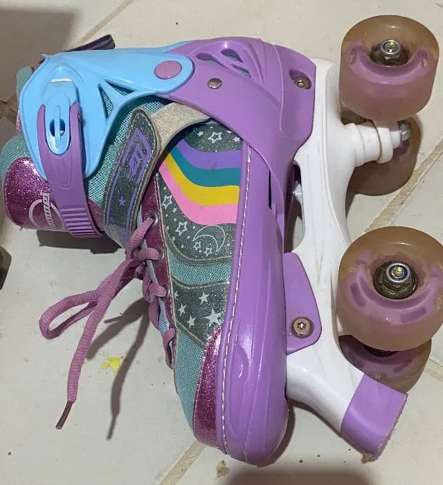 ? Patins BAMWEI Rainbow Ajustável + Capacete Grátis - Foto 3