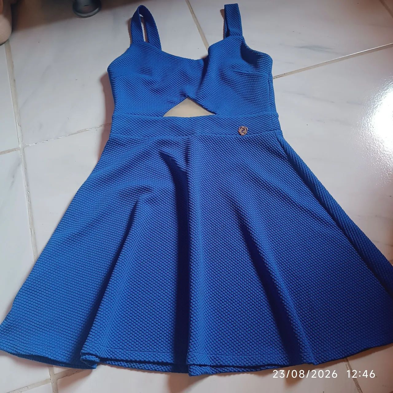 Vestido azul rodado