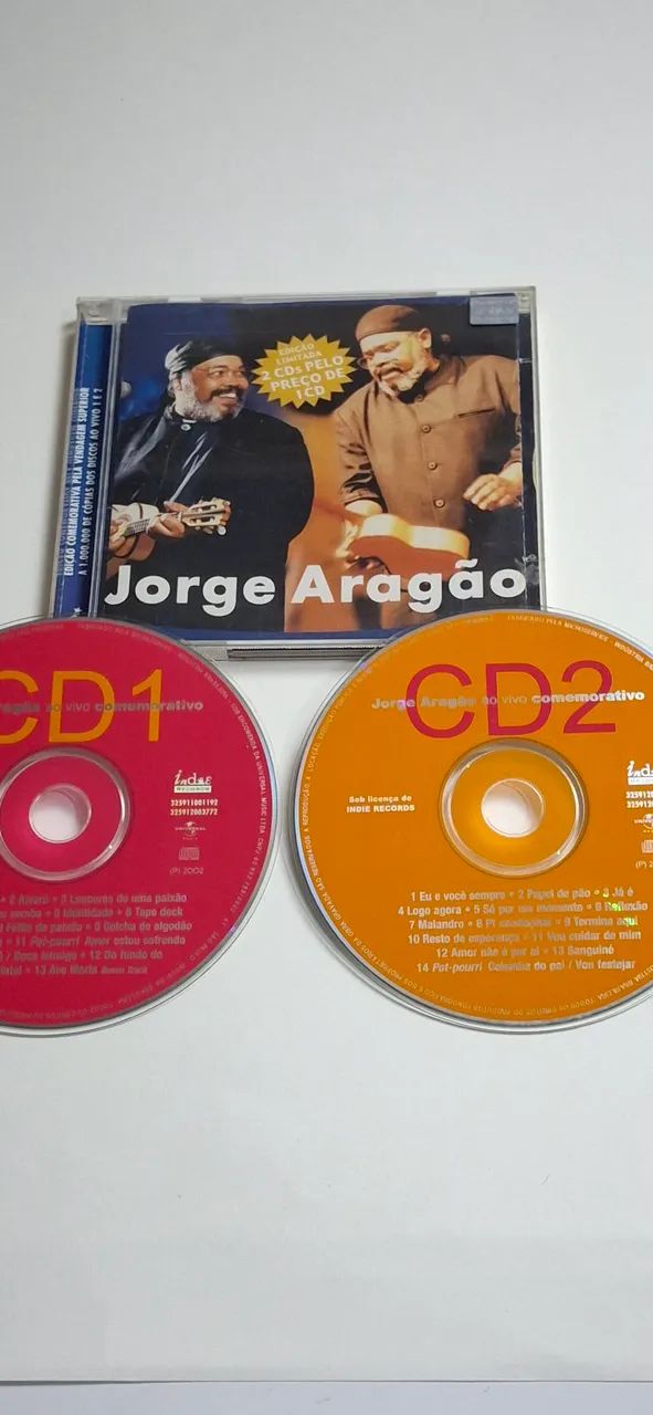 2 cds Jorge Aragão - 1 ao vivo e 1 em estúdio - Foto 2