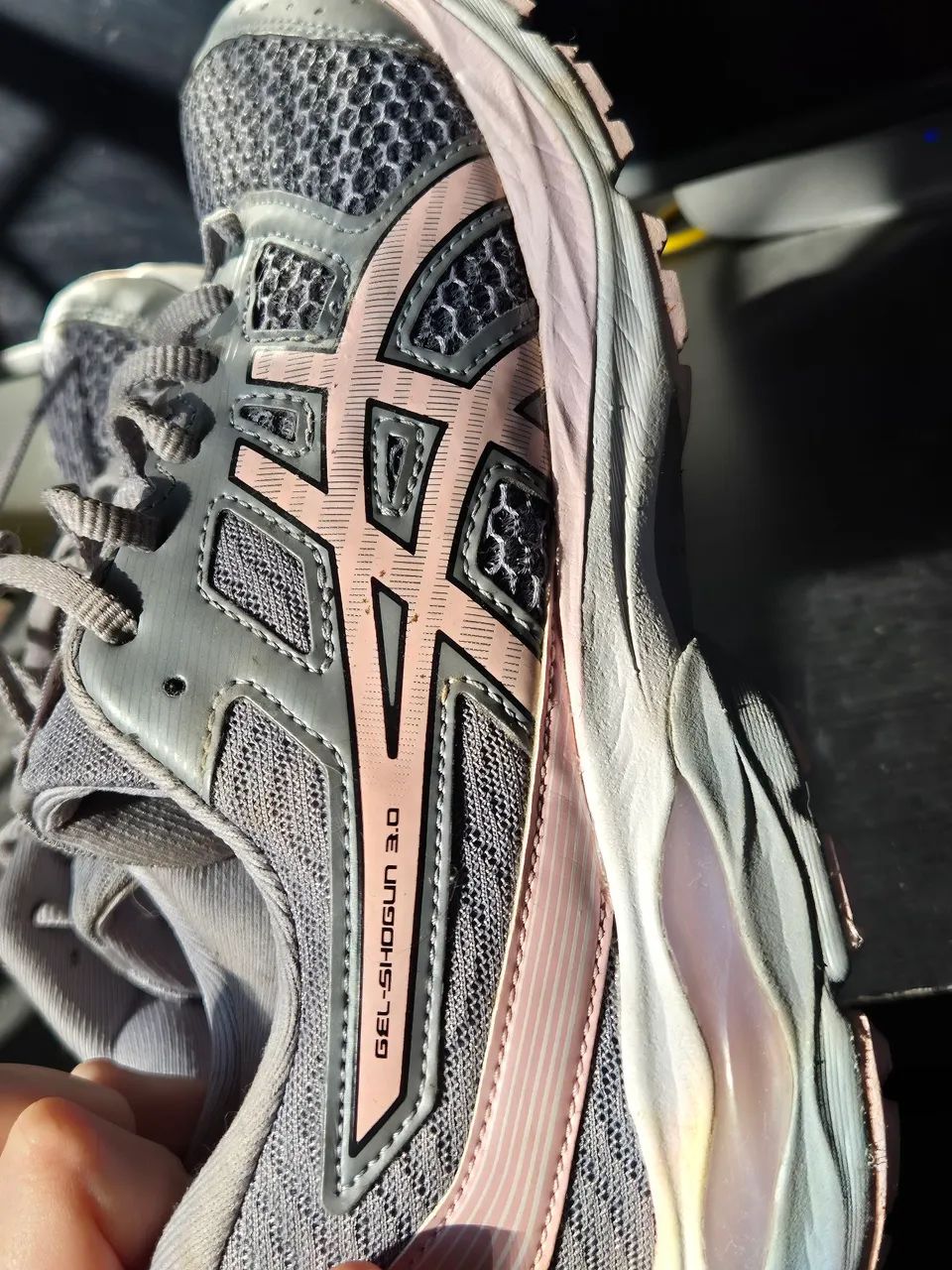 tênis asics gel-shogun 3 cinza e rosa - Calçados - Parque Boa