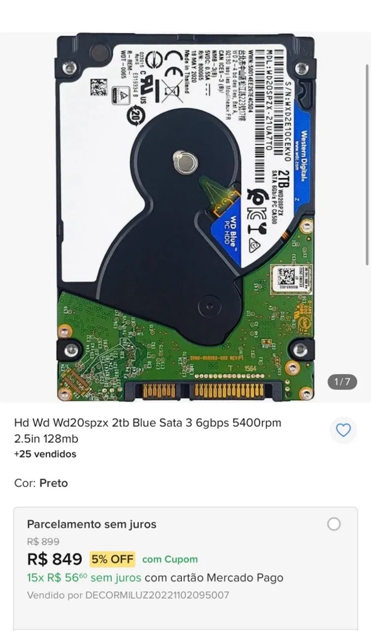 HD WD BLUE 2TB (NOTEBOOK) - Foto 4