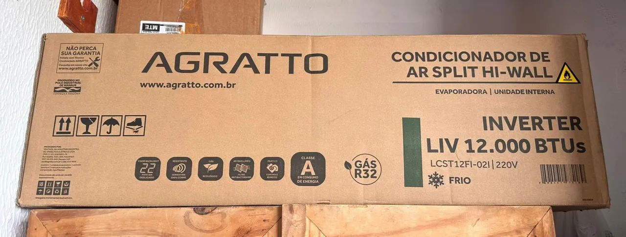 AR CONDICIONADO INVERTER 12mil BTUS<br>LIV TOP AGRATTO 12000 BTUS FRIO 220V