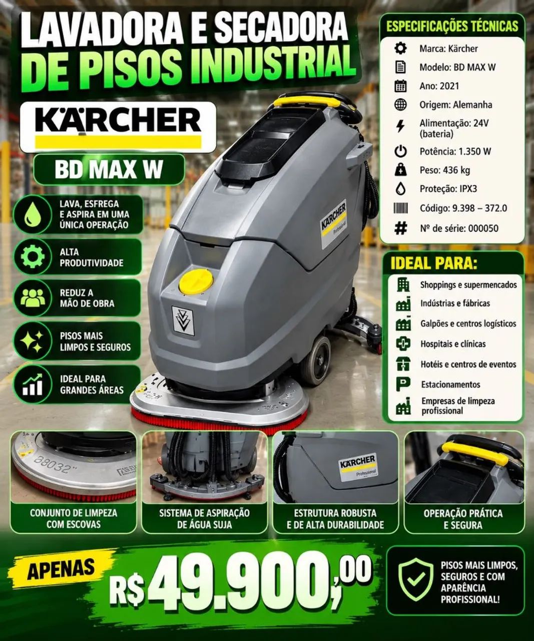 Lavadora e secadora de piso industrial  - Foto 2