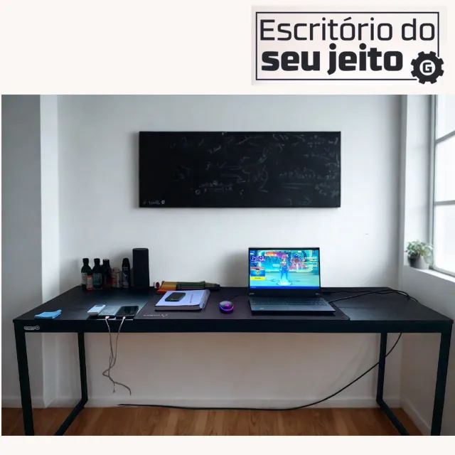 Birô Reforçado 1,80m NOVA Mesa Multiuso para Computador Notebook Home Office Escritório - Foto 5