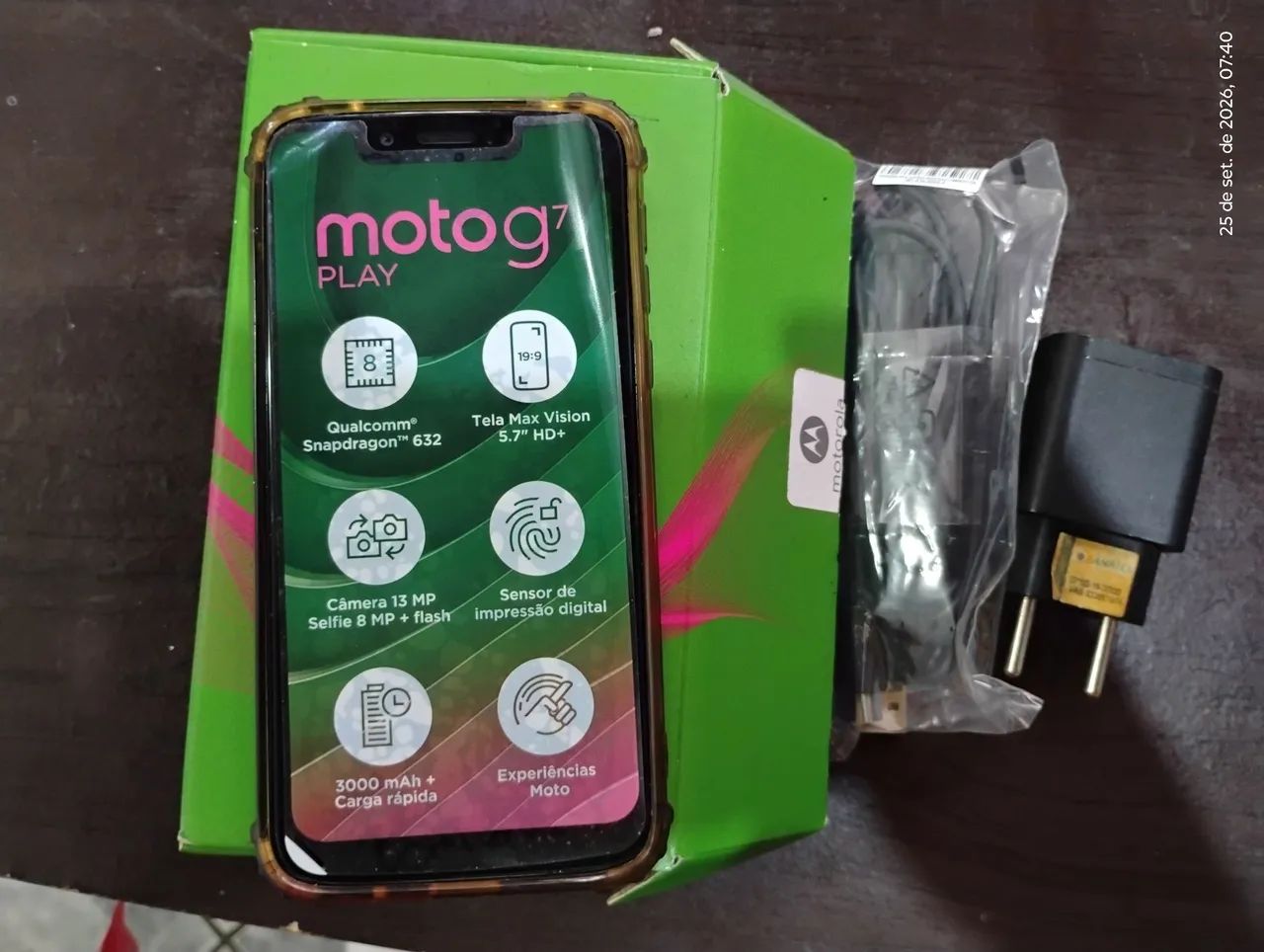 Moto G 7 Play, com caixa e carregador. - Foto 2