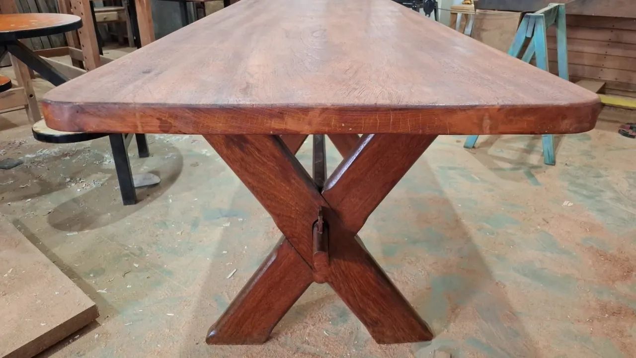 Mesa madeira nobre prancha única 