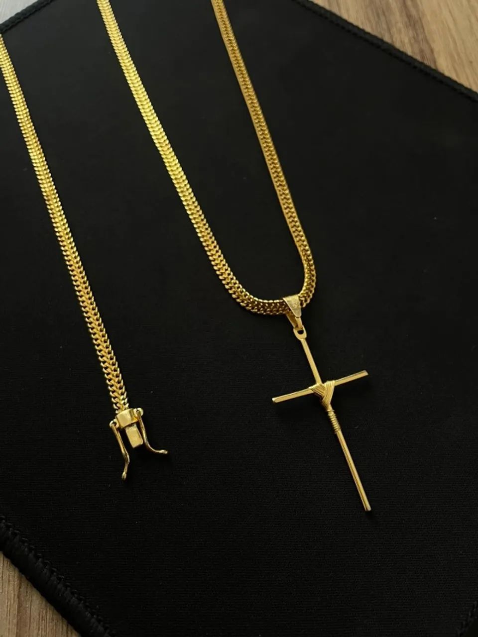 Conjunto corrente e pulseira 18k 3 mm