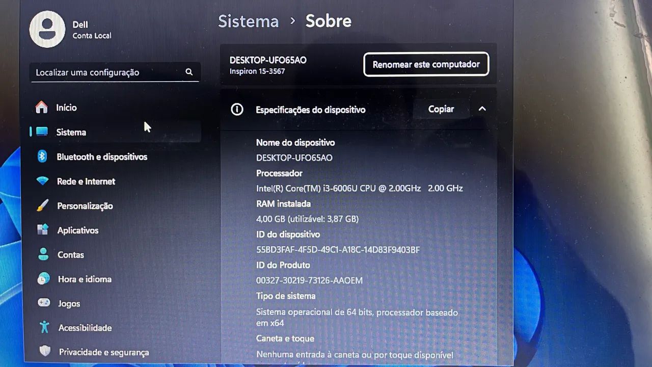Notebook Dell