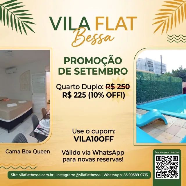 Vila Flat Bessa - Apt. Suíte com terraço - móbiliado