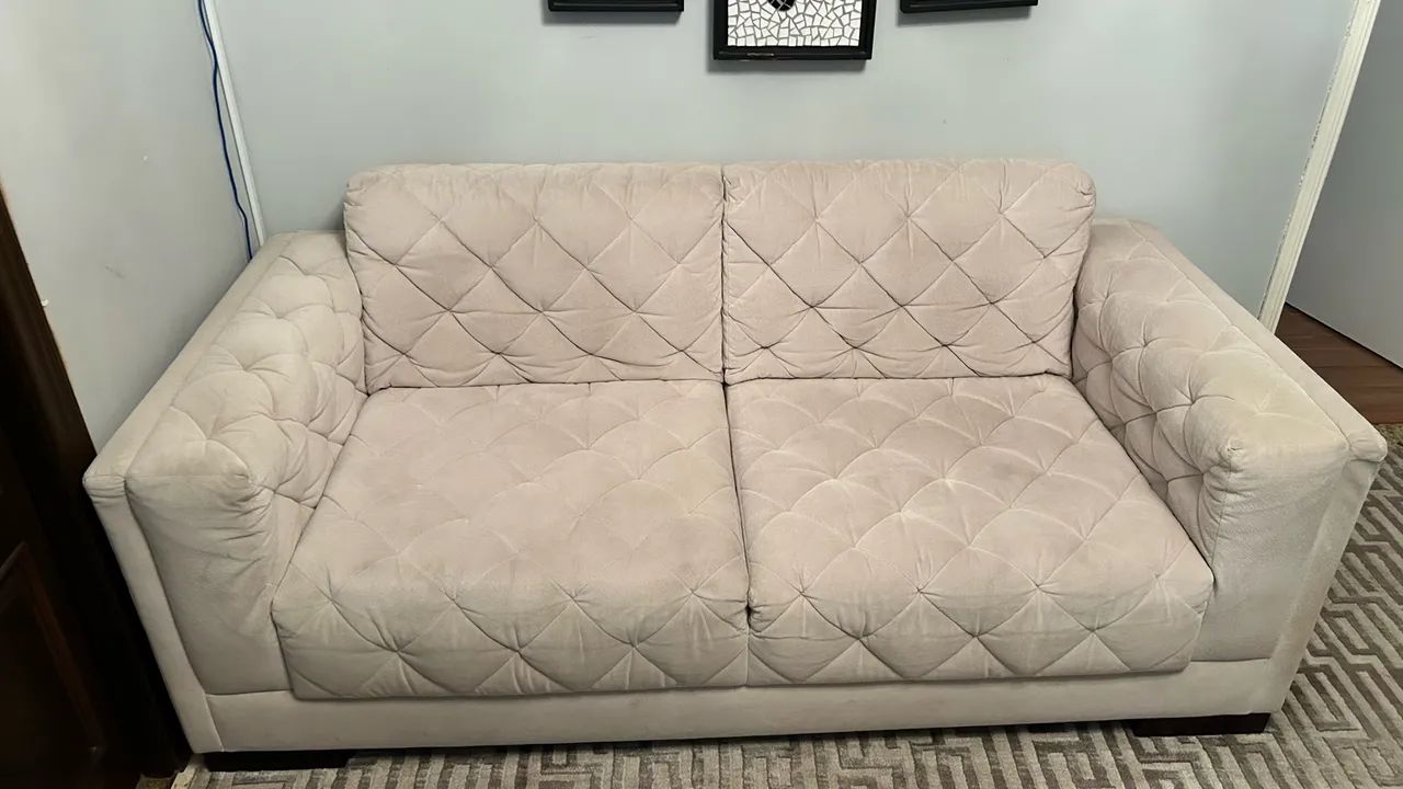 Conjunto de sofá de suede bege - Foto 3