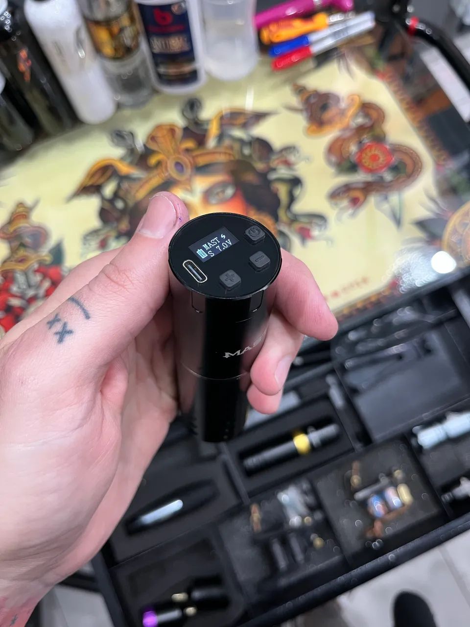2 Máquinas Tattoo Pen Tatuagem Mast EZ - Foto 4