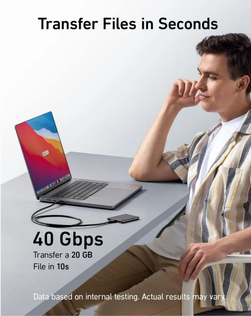 Anker USB-C 240W Cabo de Transferência Dados e Carregamento - Foto 3