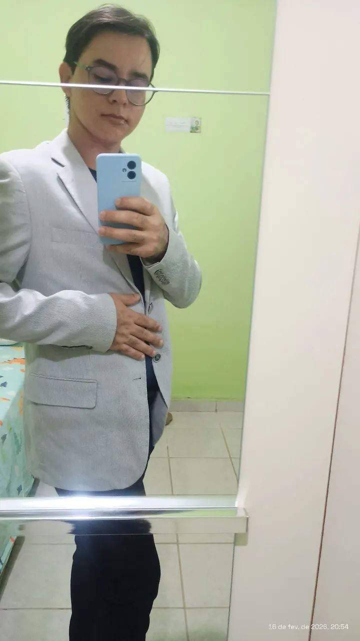 Blazer masculino cinza listradinho Ângelo Litrico. - Foto 4