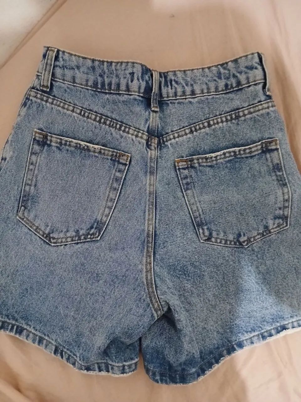 short jeans long cintura super alta azul