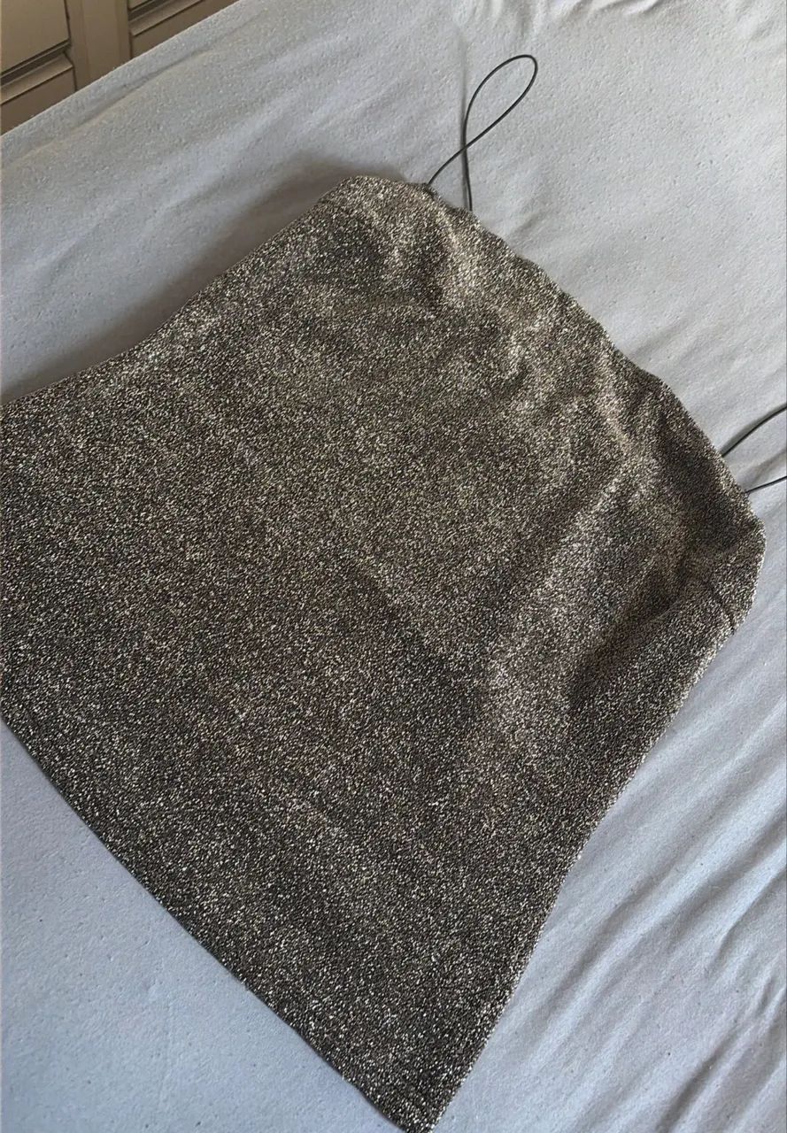 blusa de alça com brilho