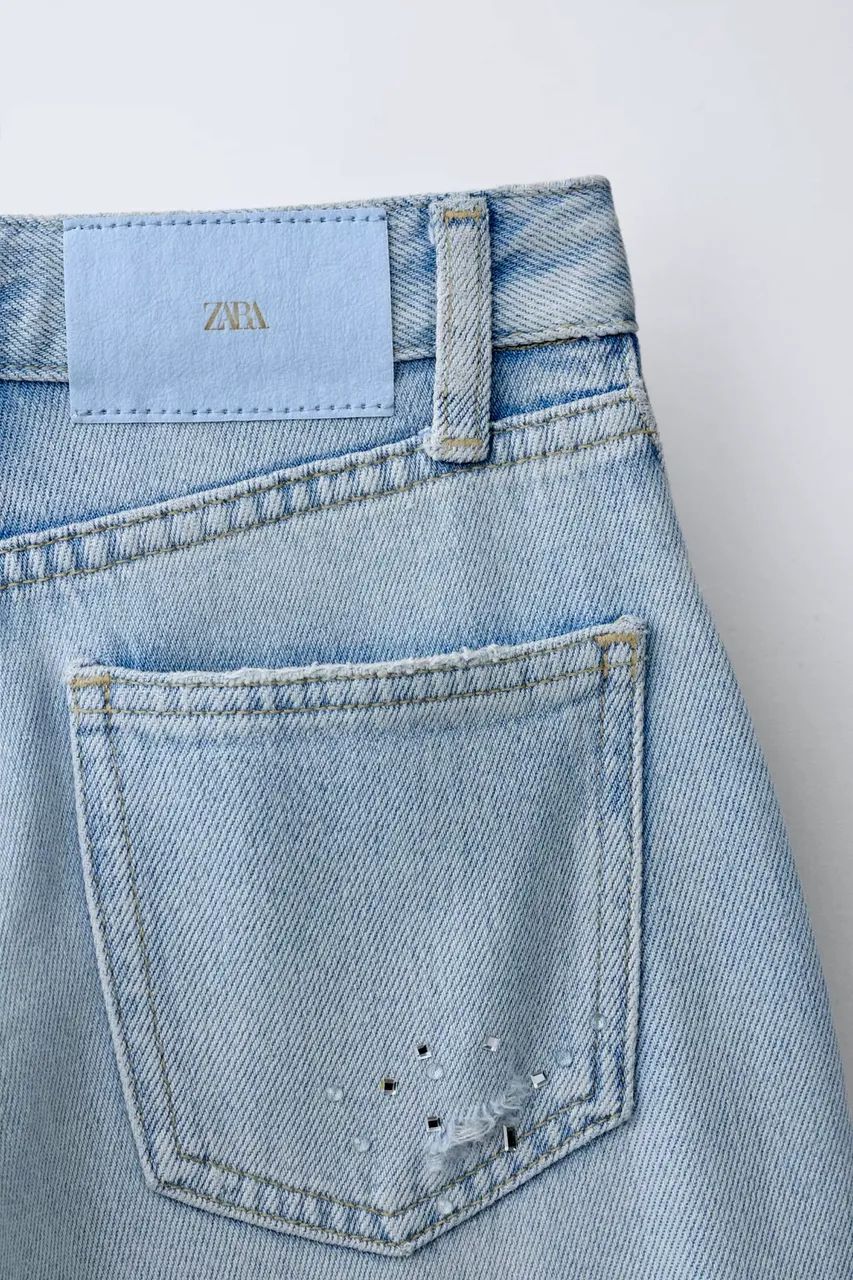 zara | calça jeans azul claro (nova)  - Foto 3