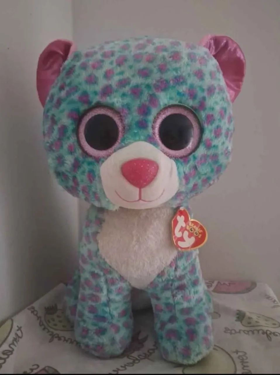 Ty Beanie Boos original, Leopardo azul e rosa - Foto 2