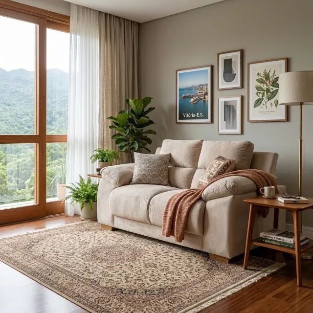 Sofa Luna Estofar 2 Lugares Tecido Veludo - Praia Moveis  - Foto 2