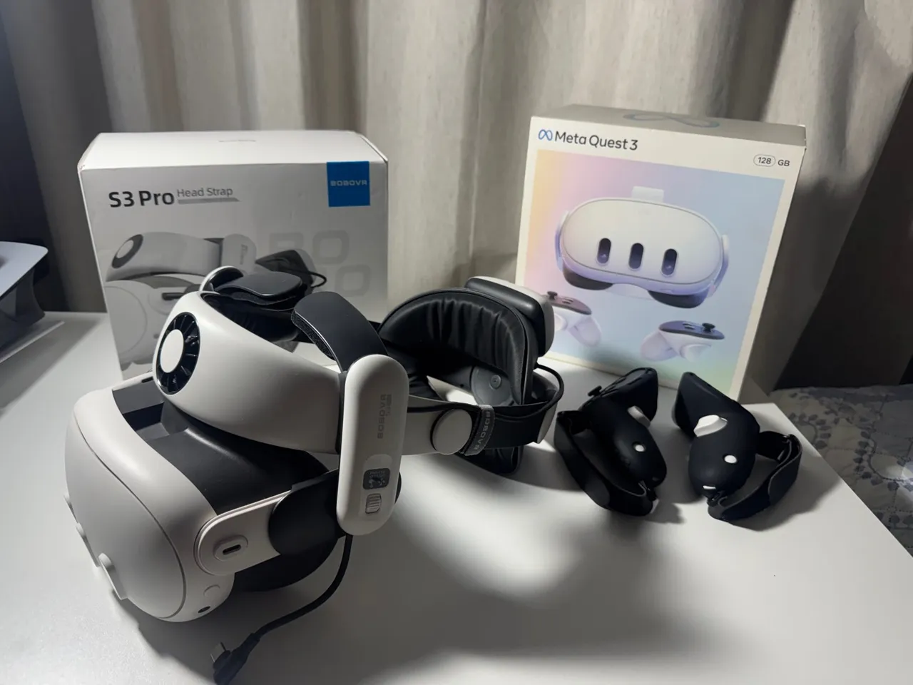 Oculus quest 3 128gb óculos 3d vr com elite strap e bateria extra