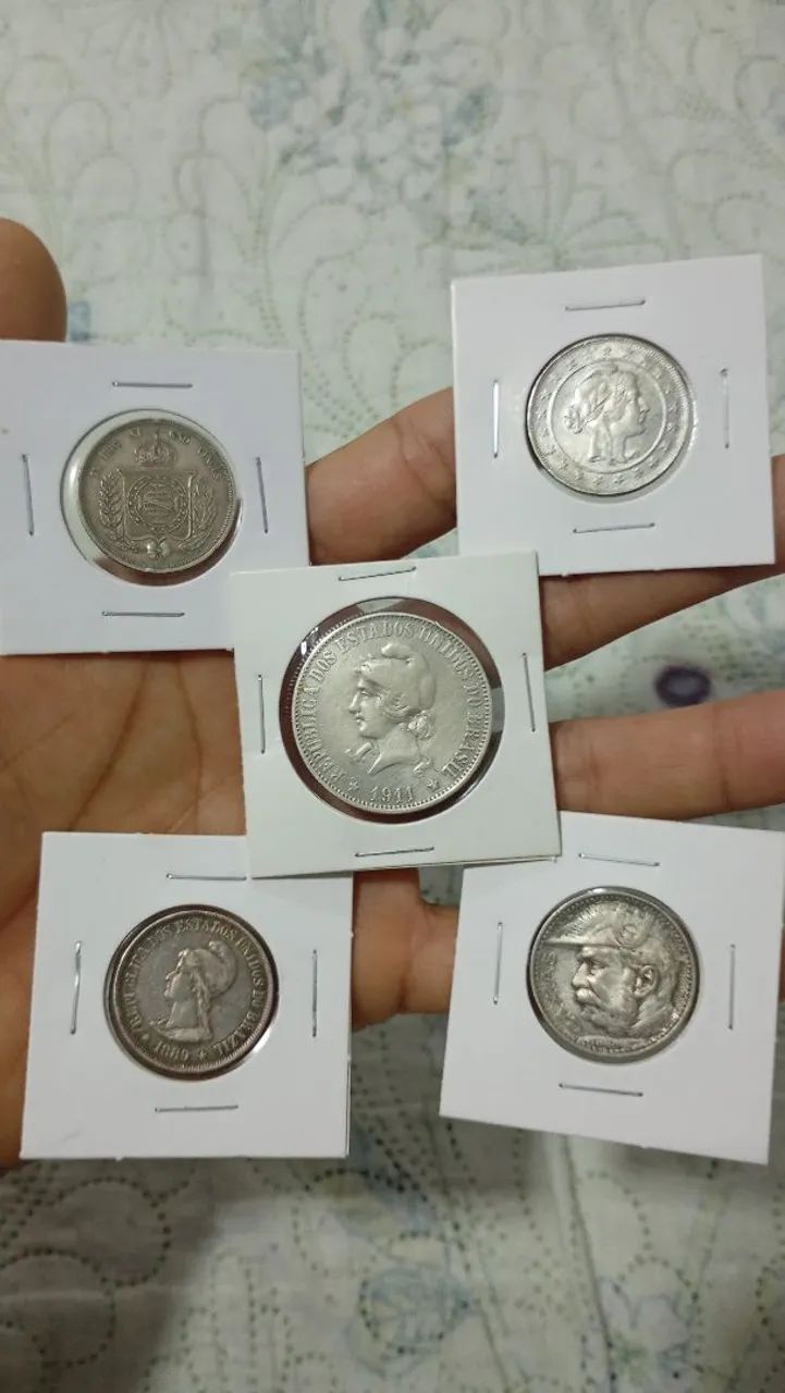 Vendo lote de moedas de prata 
