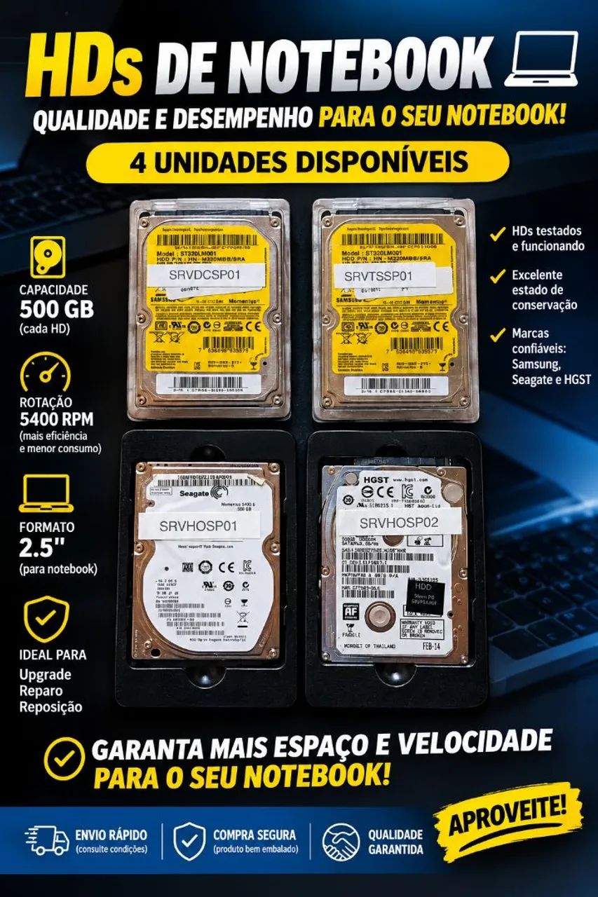 HDs para notebook ou PC