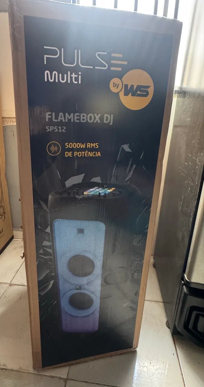 Caixa de Som Flamebox DJ 5000W RMS Pulse - SP512OUT