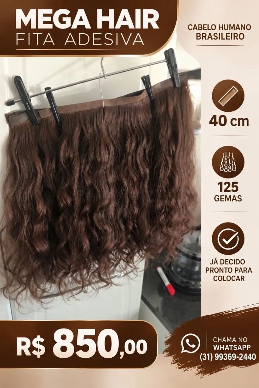 Cabelo brasileiro humano - Vários tamanhos e modelos  - Foto 2