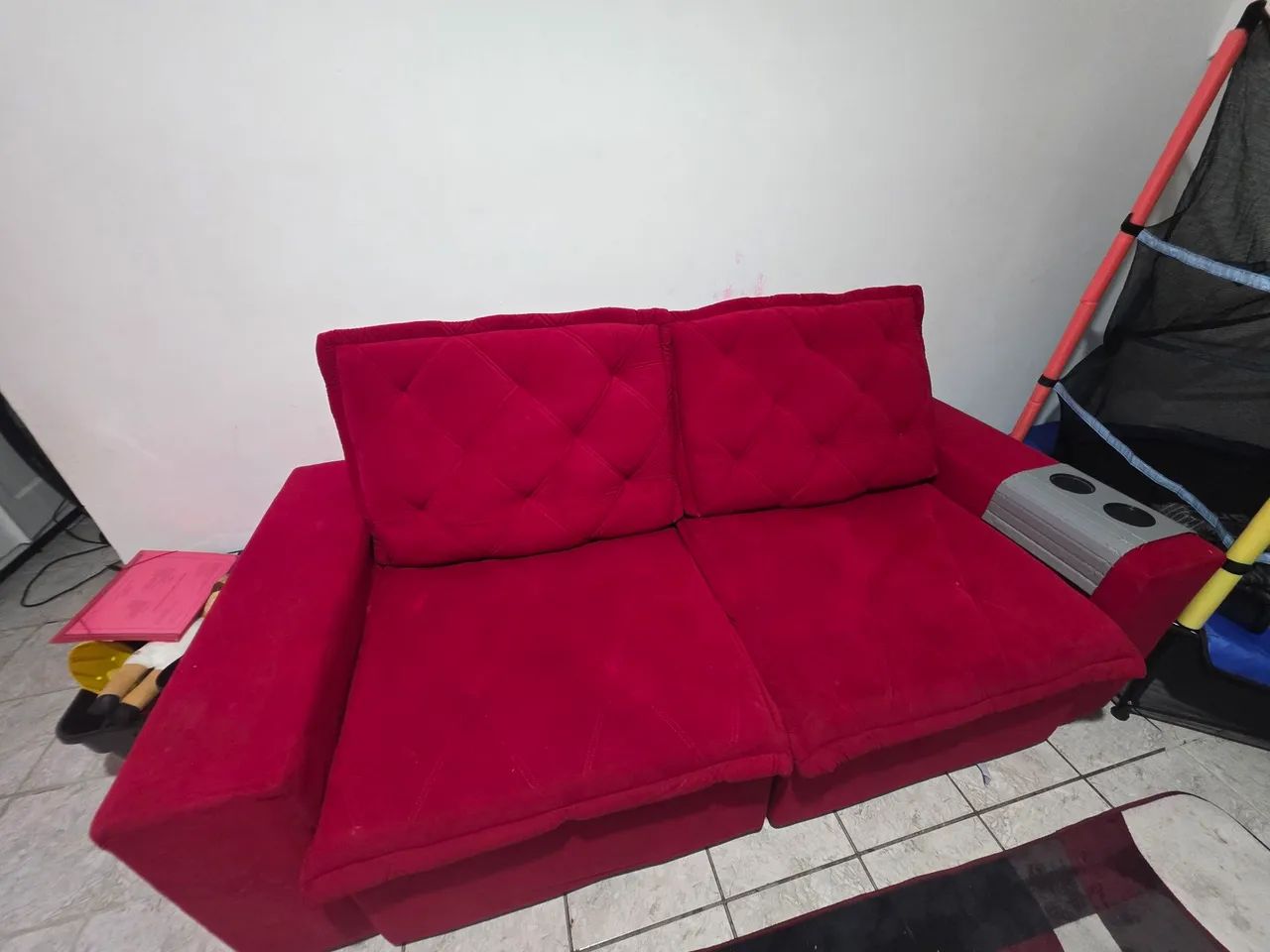 Sofá em madeira vermelho - Foto 3