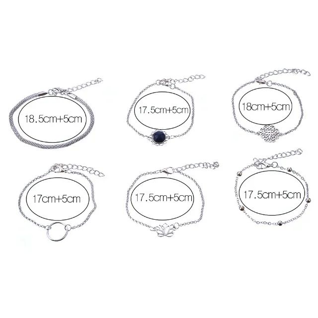  Kit com 6 Pulseiras Prateadas - Foto 2