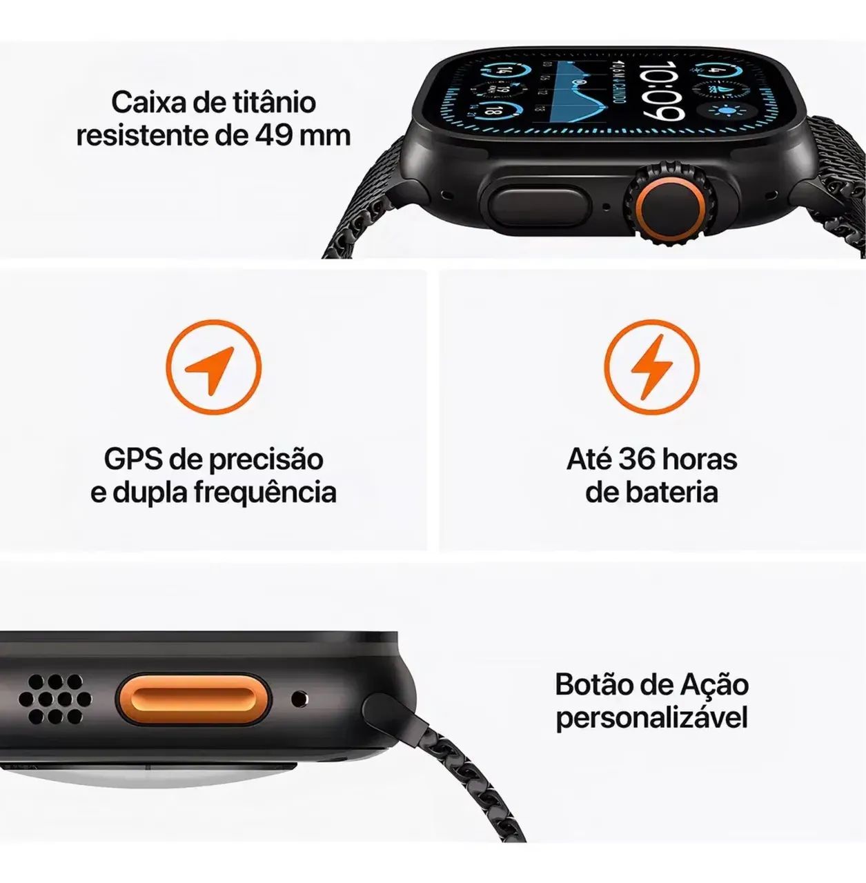 Apple Watch Ultra 2 GPS + Cellular - 49mm Titânio Preto - Foto 3