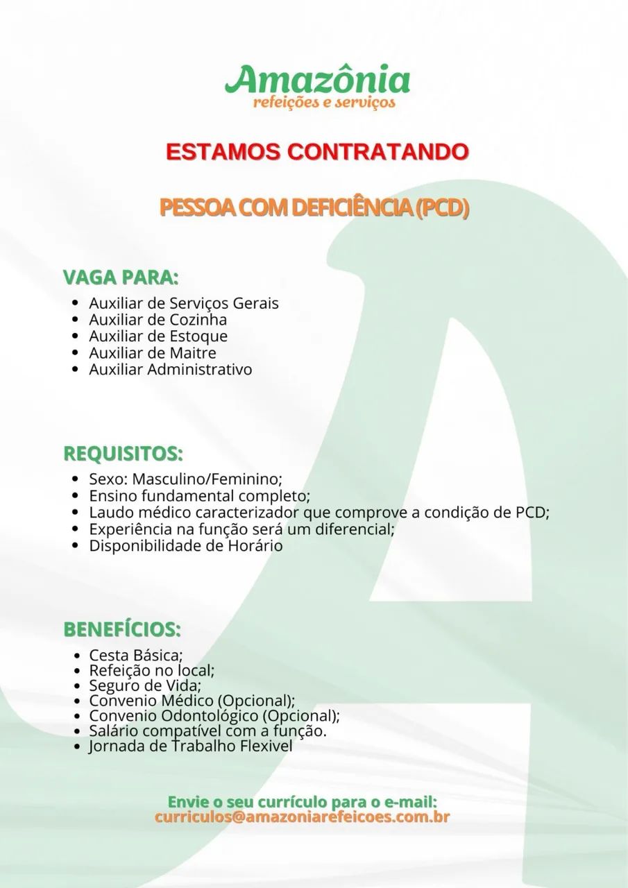 Vaga pra pcds 