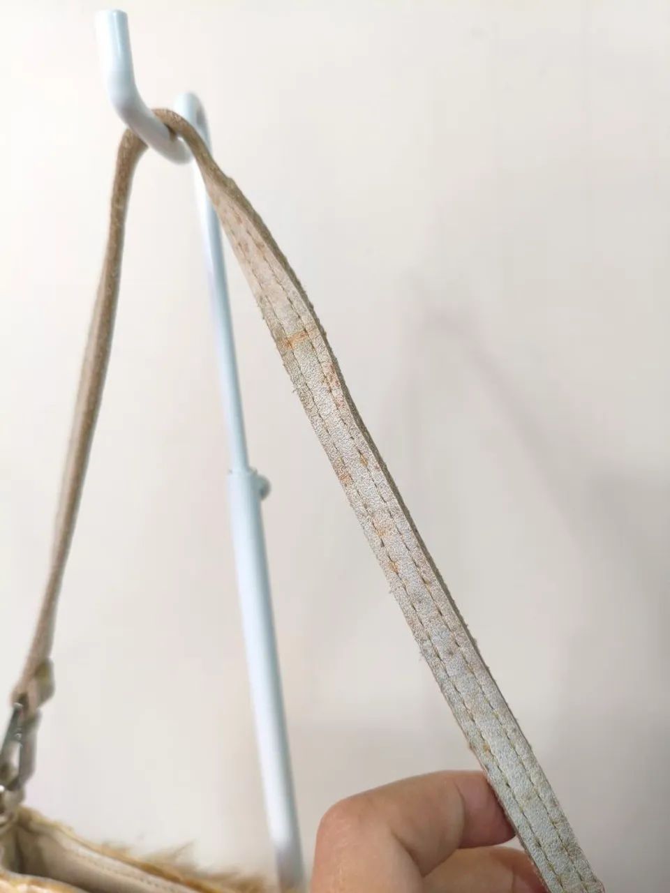 Bolsa baguete de pele natural mesclado  - Foto 5