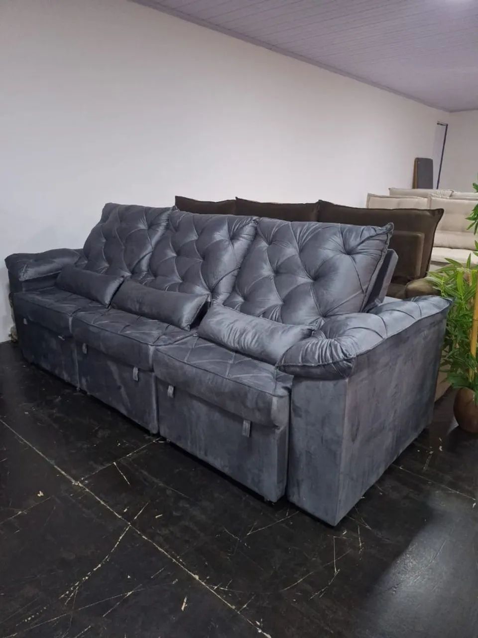 Sofá retrátil e reclinável Premium, Com molas no assento  - Foto 3