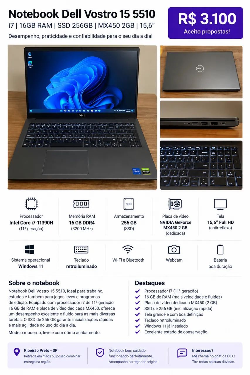 Notebook Dell Vostro 15 5510