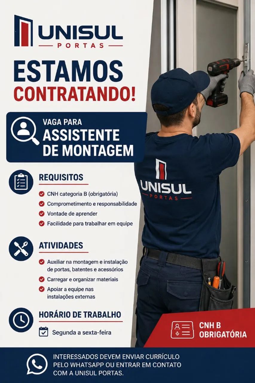 Assistente de Montagem / Entregador