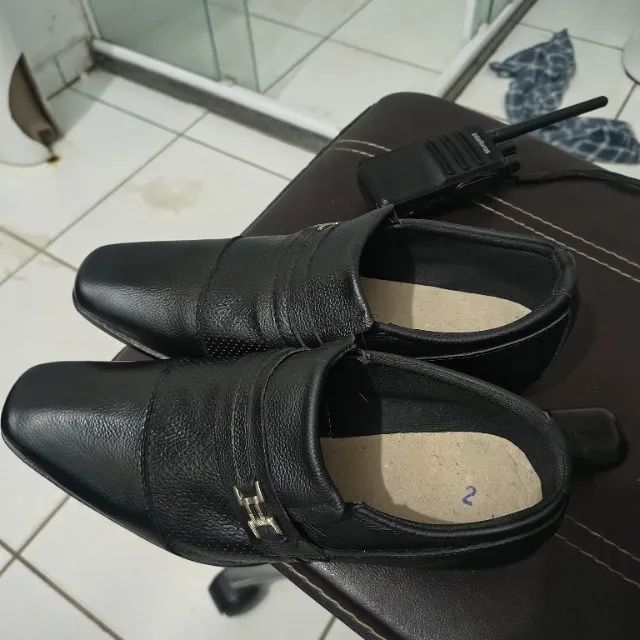 Sapato social preto couro 100 % legítimo 