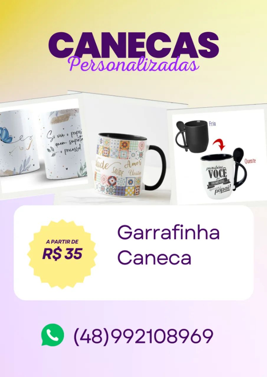 VENDAS DE CANECAS PERSONALIZADAS
