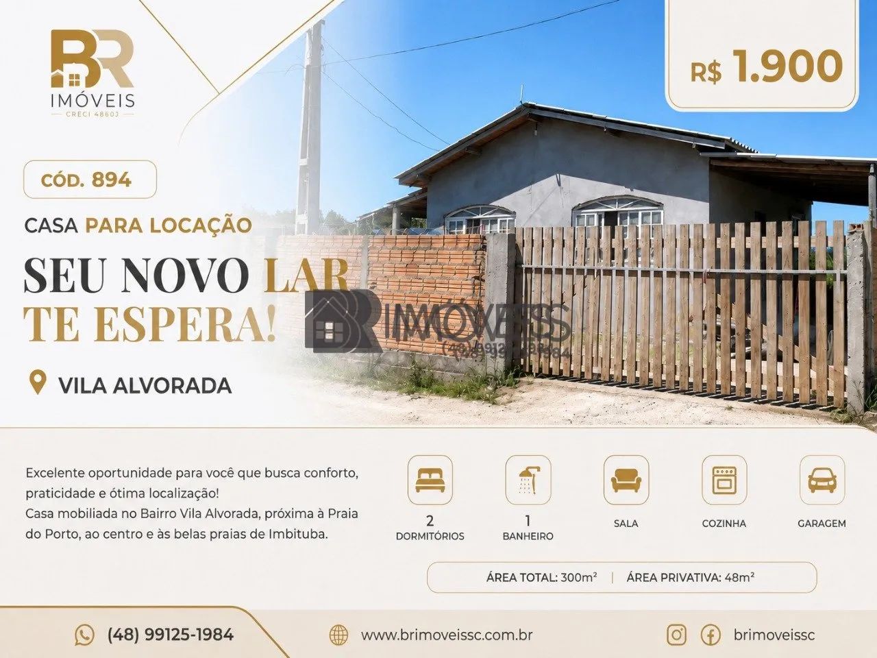 Casa a venda em Imbituba, Bairro Vila Alvorada.