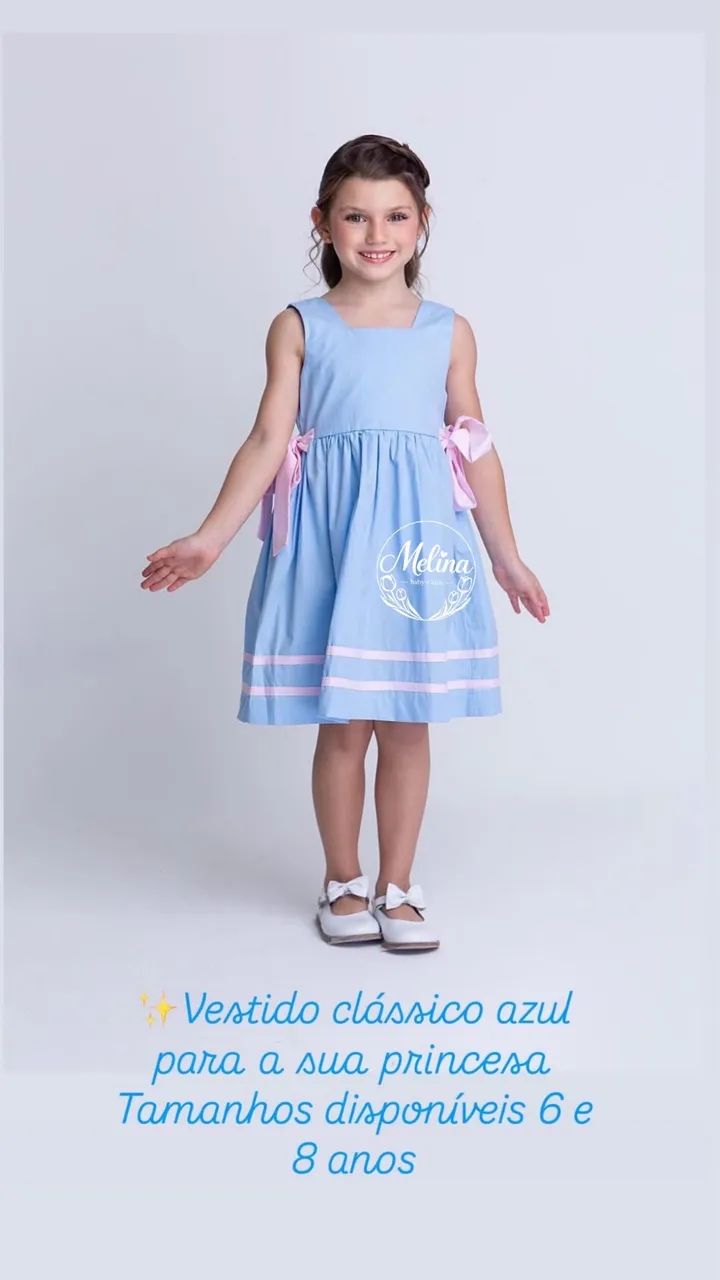 Vestido infantil azul 