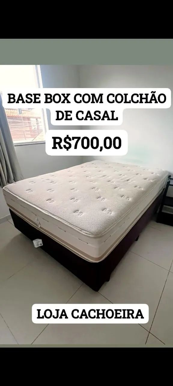 BASE BOX COM COLCHÃO DE CASAL 