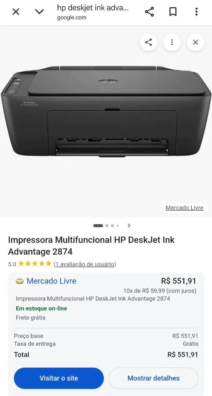 Impressora HP Deskjet ink advantage 2874 - Foto 4