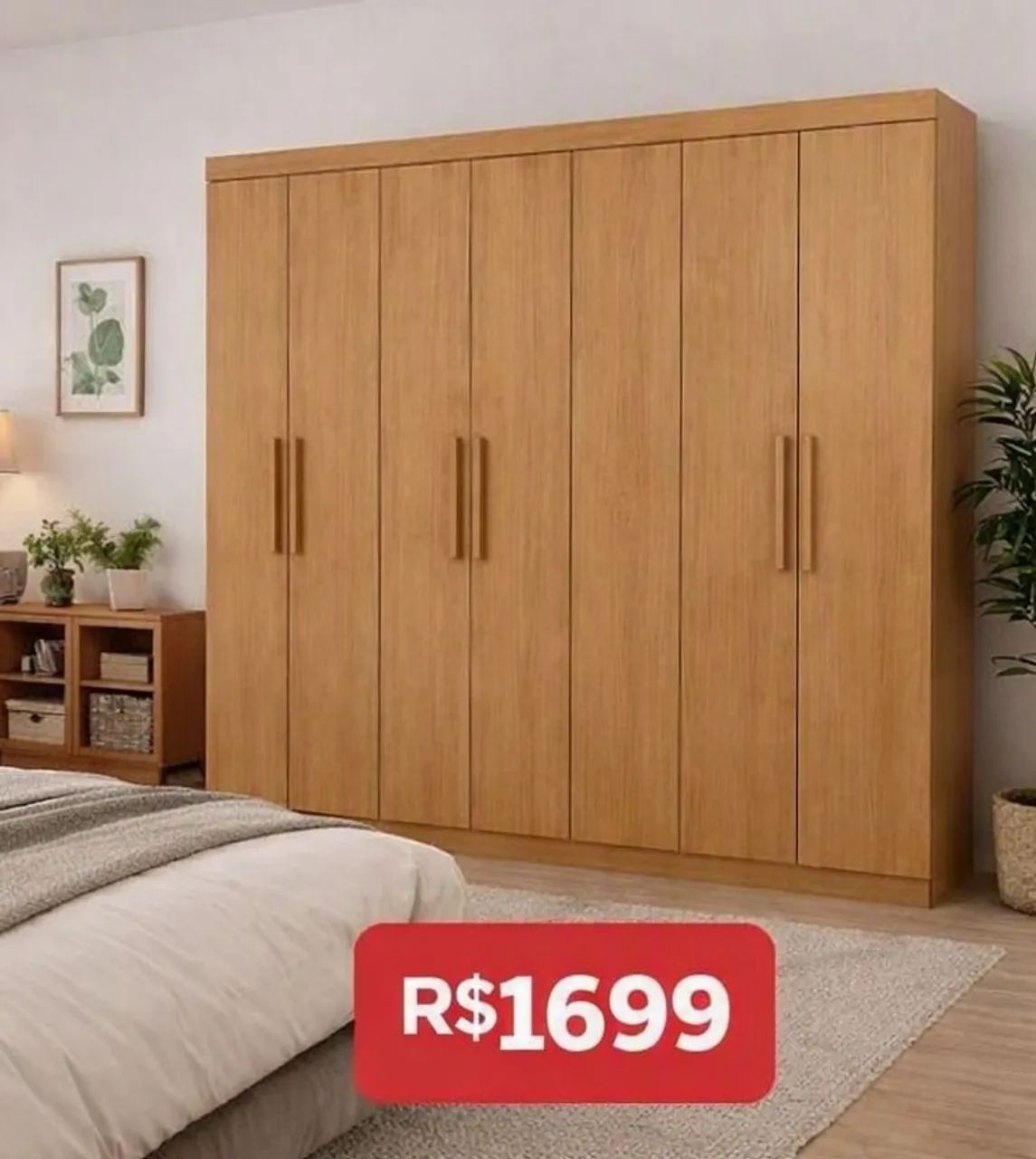 Guarda roupa andara amêndoa 8 portas 1699