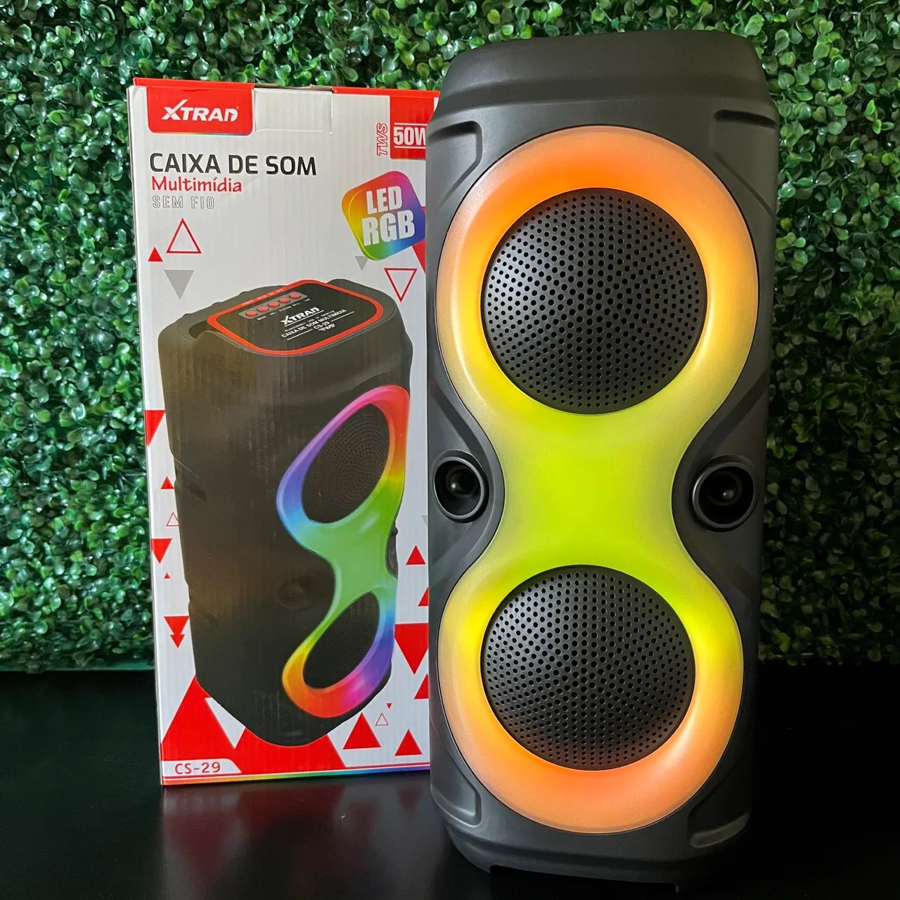 Caixa de Som Bluetooth RGB Grande Portátil com Entrega Rápida!
